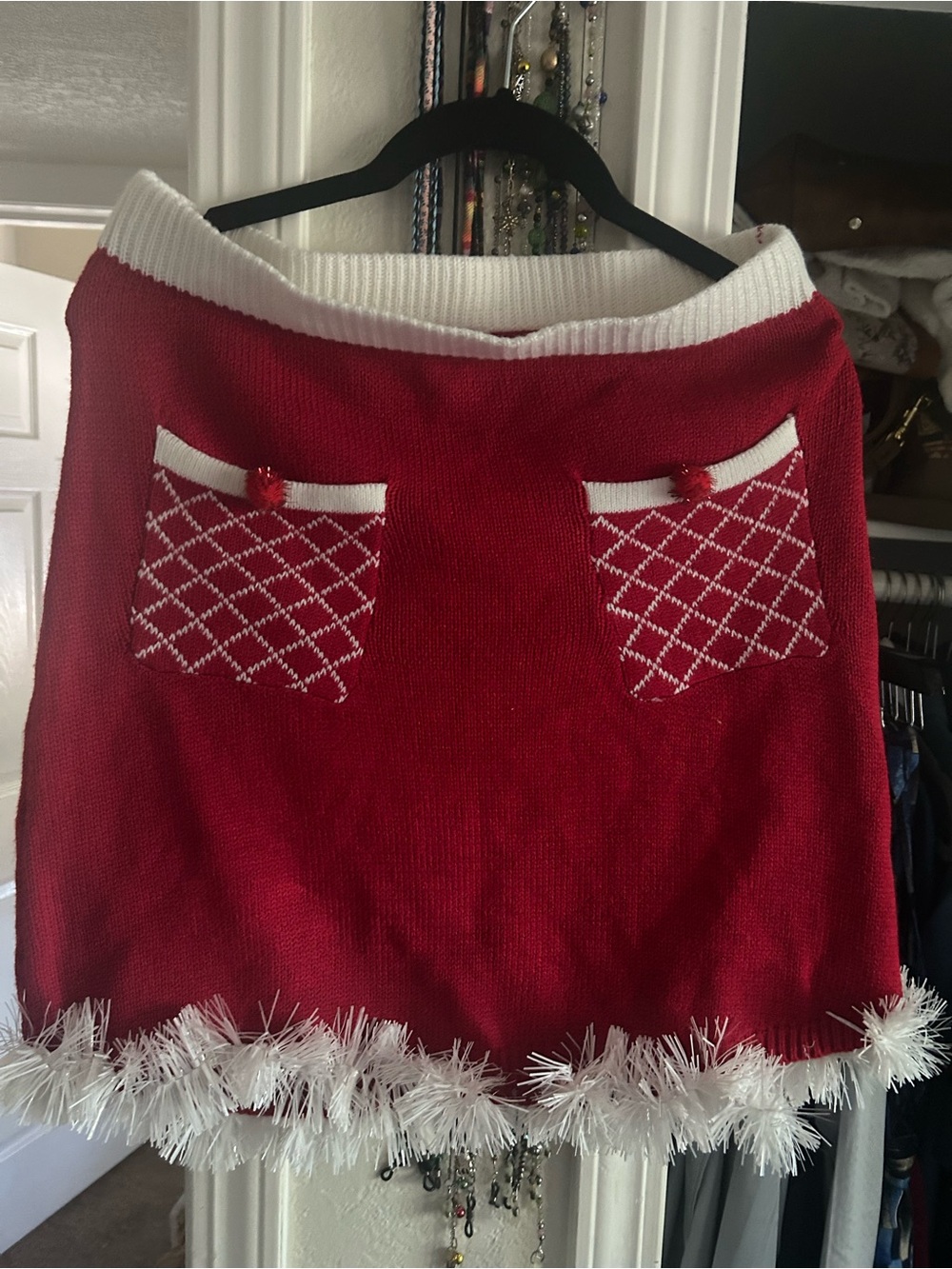 No Boundaries Red and White Striped Knit Sweater